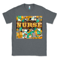 Charcoal Heather Green And Yellow Nurse Classic Tee - LillyAllenDesigns