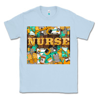 Dusty Blue Green And Yellow Nurse Classic Tee - LillyAllenDesigns
