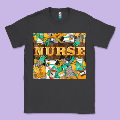 Green And Yellow Nurse Classic Tee Designed By Lillyallendesigns