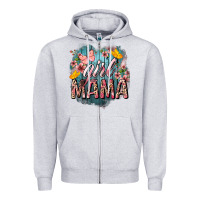 Heather Grey Girl mama butterfly mother's day Zipper Hoodie - HowdyJamesFarm