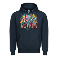 Navy Girl mama butterfly mother's day Zipper Hoodie - HowdyJamesFarm