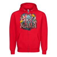 Red Girl mama butterfly mother's day Zipper Hoodie - HowdyJamesFarm