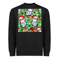 Black Christmas cute hippo sitting Heavyweight Sweatshirt - NancyCooperArtShop