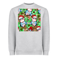 Heather Grey Christmas cute hippo sitting Heavyweight Sweatshirt - NancyCooperArtShop