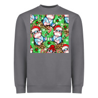 Christmas Cute Hippo Sitting Heavyweight Sweatshirt | Teevron