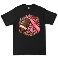 Black breast cancer ribbon and american football Premium Tee - MaliasSmallBusiness