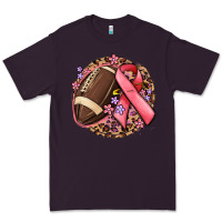 Plum breast cancer ribbon and american football Premium Tee - MaliasSmallBusiness