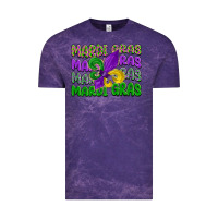 Cloud Purple mardi gras with fleur de lis Vintage Tee - LillyAllenDesigns