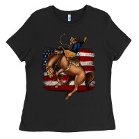 Black Bucking Bronco Ladies Tee - Jasminsmagicworld