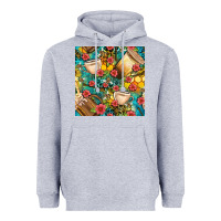 Heather Grey honey and bee coffee cup with flowers and leopard seamless pattern bbs Heavyweight Hoodie - BundleAndBundleShop