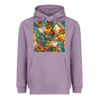 Lavender honey and bee coffee cup with flowers and leopard seamless pattern bbs Heavyweight Hoodie - BundleAndBundleShop