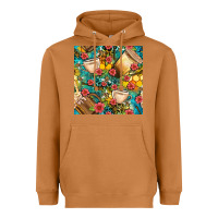 Meerkat honey and bee coffee cup with flowers and leopard seamless pattern bbs Heavyweight Hoodie - BundleAndBundleShop