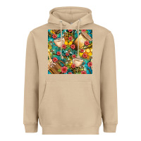Mushroom honey and bee coffee cup with flowers and leopard seamless pattern bbs Heavyweight Hoodie - BundleAndBundleShop