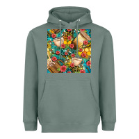 Sage honey and bee coffee cup with flowers and leopard seamless pattern bbs Heavyweight Hoodie - BundleAndBundleShop