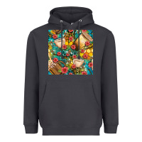 Smoke honey and bee coffee cup with flowers and leopard seamless pattern bbs Heavyweight Hoodie - BundleAndBundleShop
