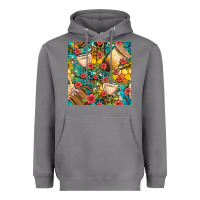 Storm honey and bee coffee cup with flowers and leopard seamless pattern bbs Heavyweight Hoodie - BundleAndBundleShop