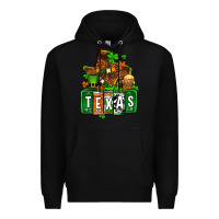 Black St. Patrick's Texas map Premium Hoodie - OliviaCreatesArt
