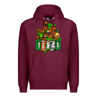 Burgundy St. Patrick's Texas map Premium Hoodie - OliviaCreatesArt