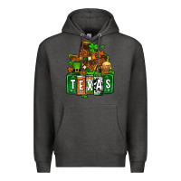 Charcoal Heather St. Patrick's Texas map Premium Hoodie - OliviaCreatesArt