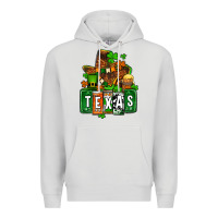 Dove Grey St. Patrick's Texas map Premium Hoodie - OliviaCreatesArt