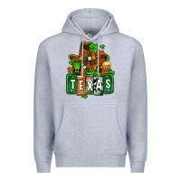 Heather Grey St. Patrick's Texas map Premium Hoodie - OliviaCreatesArt