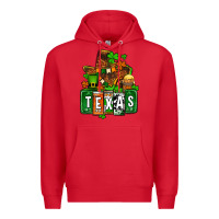 Red St. Patrick's Texas map Premium Hoodie - OliviaCreatesArt