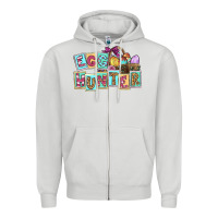 Dove Grey Egg hunter Easter Day Zipper Hoodie - CowGirlArtShop