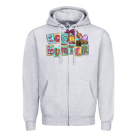Heather Grey Egg hunter Easter Day Zipper Hoodie - CowGirlArtShop