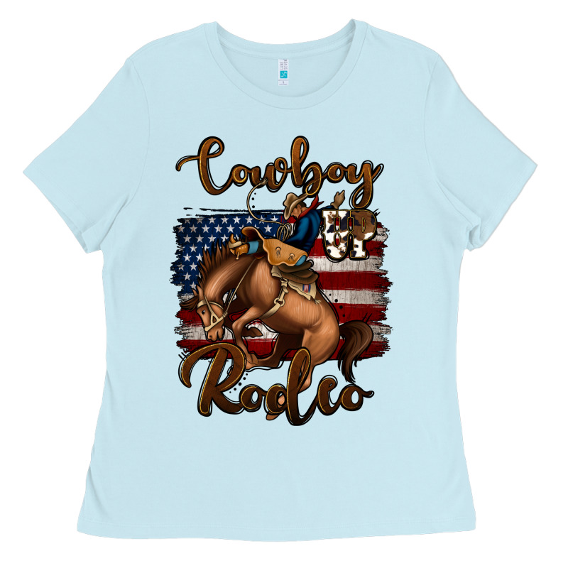 Cowboy Up Rodeo Bucking Bronco Ladies Tee by Jasminsmagicworld | Teevron