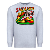 Heather Grey sneaker girl Premium Sweatshirt - FaDigitalArtStudio