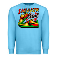 Ocean Blue sneaker girl Premium Sweatshirt - FaDigitalArtStudio