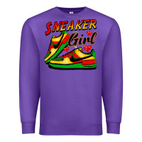 Purple sneaker girl Premium Sweatshirt - FaDigitalArtStudio