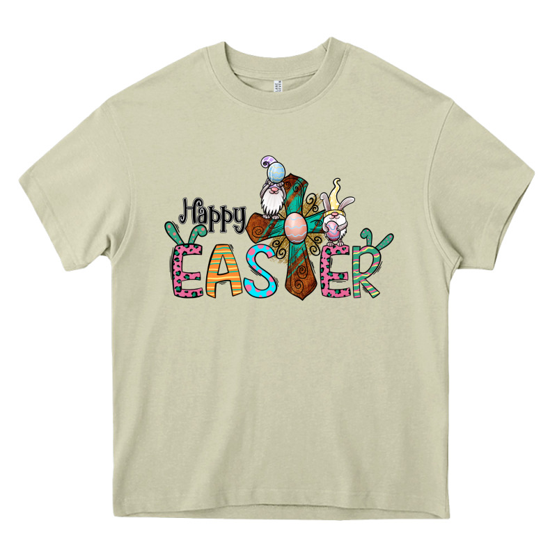 Cross Rabbit Gnomes Happy Easter Heavy Core Tee by Jasminsmagicworld | Teevron