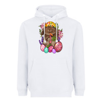 White Rabbit And Carrot Easter Heavyweight Hoodie - BundleAndBundleShop
