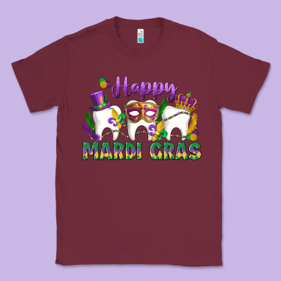 Mardi Gras Celebration With Teeth Classic Tee Designed By Lillyallendesigns
