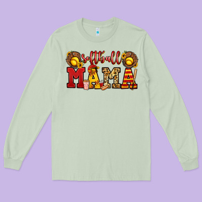 Softball Mama Long Sleeve Tee Designed By Jasminsmagicworld