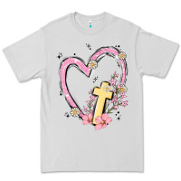 Dove Grey heart cross Premium Tee - MaliasSmallBusiness