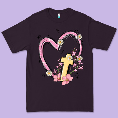 Heart Cross Premium Tee Designed By Maliassmallbusiness