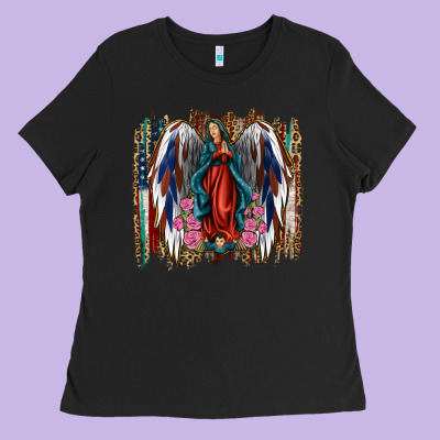 Lady Of Guadalupe 4th Of July Ladies Tee Designed By Jasminsmagicworld