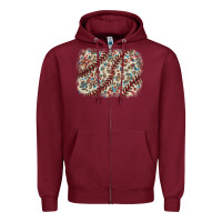 Burgundy Baseball leopard glitter background Zipper Hoodie - HowdyJamesFarm