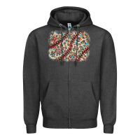 Charcoal Heather Baseball leopard glitter background Zipper Hoodie - HowdyJamesFarm