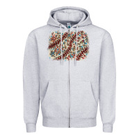 Heather Grey Baseball leopard glitter background Zipper Hoodie - HowdyJamesFarm
