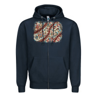 Navy Baseball leopard glitter background Zipper Hoodie - HowdyJamesFarm