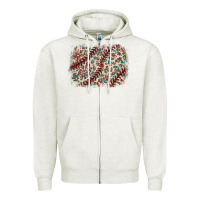 Oatmeal Heather Baseball leopard glitter background Zipper Hoodie - HowdyJamesFarm