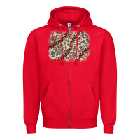 Red Baseball leopard glitter background Zipper Hoodie - HowdyJamesFarm