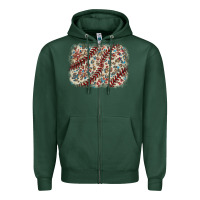 Sports Green Baseball leopard glitter background Zipper Hoodie - HowdyJamesFarm