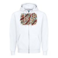 White Baseball leopard glitter background Zipper Hoodie - HowdyJamesFarm