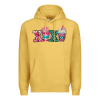 Antique Gold xoxo coffee cups Premium Hoodie - OliviaCreatesArt