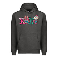 Charcoal Heather xoxo coffee cups Premium Hoodie - OliviaCreatesArt
