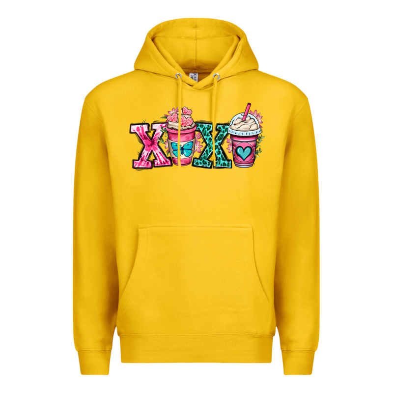 Xoxo Coffee Cups Premium Hoodie by OliviaCreatesArt | Teevron